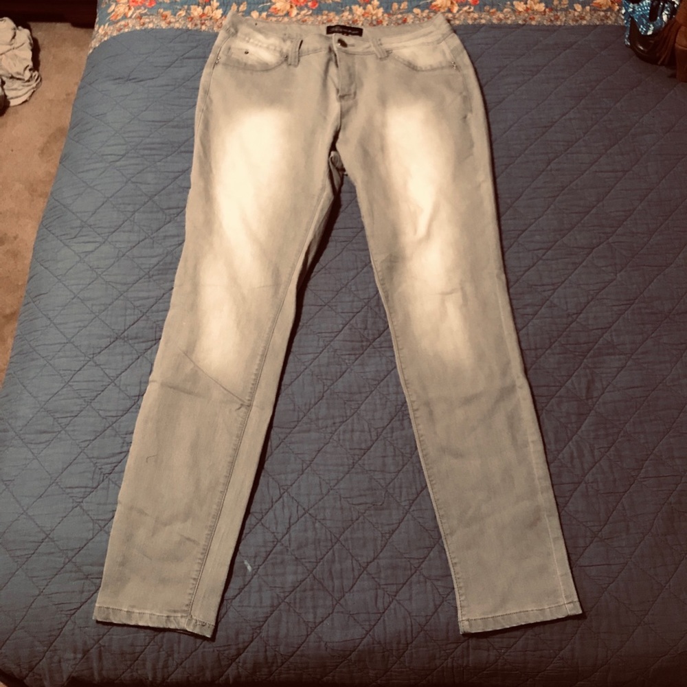 Faded Grey Straight Leg Jeans